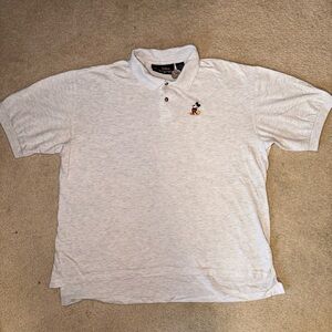 Vintage DISNEY ORIGINALS Mickey Mouse Polo Shirt Light Gray Heather Size XL